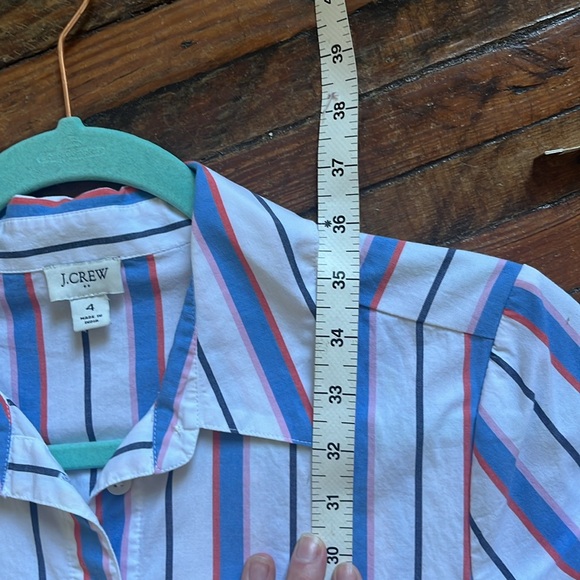 J. Crew Striped Mini Shirt Dress w/ Belt and Pockets - Picture 7 of 7